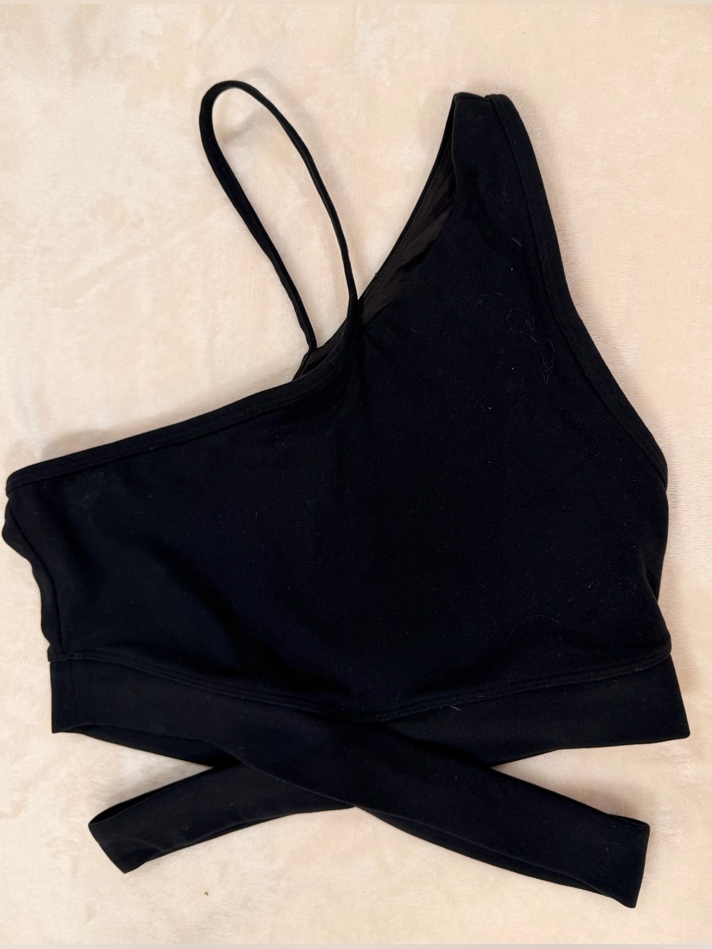 Google Women's One-Shoulder Black Sports Bra Top - Picture 3 of 3